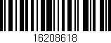 Código de barras (EAN, GTIN, SKU, ISBN): '16208618'
