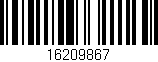 Código de barras (EAN, GTIN, SKU, ISBN): '16209867'