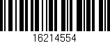 Código de barras (EAN, GTIN, SKU, ISBN): '16214554'