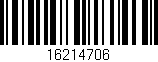 Código de barras (EAN, GTIN, SKU, ISBN): '16214706'