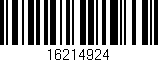Código de barras (EAN, GTIN, SKU, ISBN): '16214924'