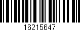 Código de barras (EAN, GTIN, SKU, ISBN): '16215647'