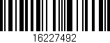 Código de barras (EAN, GTIN, SKU, ISBN): '16227492'