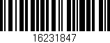 Código de barras (EAN, GTIN, SKU, ISBN): '16231847'