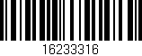 Código de barras (EAN, GTIN, SKU, ISBN): '16233316'