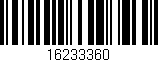 Código de barras (EAN, GTIN, SKU, ISBN): '16233360'