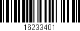 Código de barras (EAN, GTIN, SKU, ISBN): '16233401'