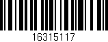 Código de barras (EAN, GTIN, SKU, ISBN): '16315117'