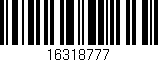 Código de barras (EAN, GTIN, SKU, ISBN): '16318777'