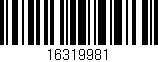 Código de barras (EAN, GTIN, SKU, ISBN): '16319981'