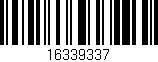 Código de barras (EAN, GTIN, SKU, ISBN): '16339337'