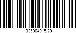 Código de barras (EAN, GTIN, SKU, ISBN): '1635004015.28'
