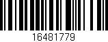 Código de barras (EAN, GTIN, SKU, ISBN): '16481779'