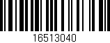 Código de barras (EAN, GTIN, SKU, ISBN): '16513040'