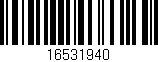 Código de barras (EAN, GTIN, SKU, ISBN): '16531940'