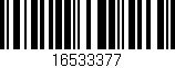 Código de barras (EAN, GTIN, SKU, ISBN): '16533377'