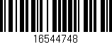 Código de barras (EAN, GTIN, SKU, ISBN): '16544748'