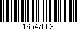 Código de barras (EAN, GTIN, SKU, ISBN): '16547603'