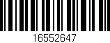 Código de barras (EAN, GTIN, SKU, ISBN): '16552647'