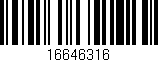 Código de barras (EAN, GTIN, SKU, ISBN): '16646316'