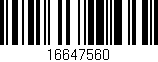 Código de barras (EAN, GTIN, SKU, ISBN): '16647560'