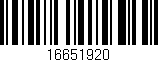 Código de barras (EAN, GTIN, SKU, ISBN): '16651920'