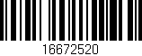 Código de barras (EAN, GTIN, SKU, ISBN): '16672520'