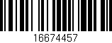 Código de barras (EAN, GTIN, SKU, ISBN): '16674457'