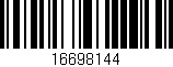 Código de barras (EAN, GTIN, SKU, ISBN): '16698144'