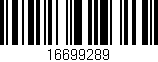 Código de barras (EAN, GTIN, SKU, ISBN): '16699289'