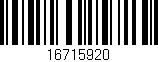 Código de barras (EAN, GTIN, SKU, ISBN): '16715920'
