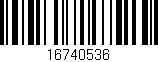 Código de barras (EAN, GTIN, SKU, ISBN): '16740536'