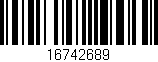 Código de barras (EAN, GTIN, SKU, ISBN): '16742689'