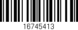 Código de barras (EAN, GTIN, SKU, ISBN): '16745413'