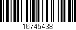Código de barras (EAN, GTIN, SKU, ISBN): '16745438'