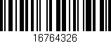 Código de barras (EAN, GTIN, SKU, ISBN): '16764326'
