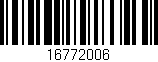 Código de barras (EAN, GTIN, SKU, ISBN): '16772006'