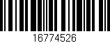 Código de barras (EAN, GTIN, SKU, ISBN): '16774526'