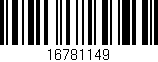 Código de barras (EAN, GTIN, SKU, ISBN): '16781149'