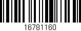 Código de barras (EAN, GTIN, SKU, ISBN): '16781160'