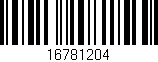 Código de barras (EAN, GTIN, SKU, ISBN): '16781204'