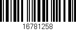 Código de barras (EAN, GTIN, SKU, ISBN): '16781258'