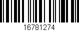 Código de barras (EAN, GTIN, SKU, ISBN): '16781274'