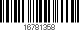 Código de barras (EAN, GTIN, SKU, ISBN): '16781358'