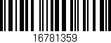 Código de barras (EAN, GTIN, SKU, ISBN): '16781359'