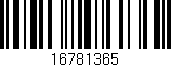 Código de barras (EAN, GTIN, SKU, ISBN): '16781365'