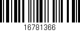 Código de barras (EAN, GTIN, SKU, ISBN): '16781366'