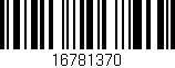 Código de barras (EAN, GTIN, SKU, ISBN): '16781370'