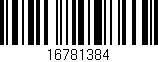 Código de barras (EAN, GTIN, SKU, ISBN): '16781384'