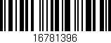 Código de barras (EAN, GTIN, SKU, ISBN): '16781396'